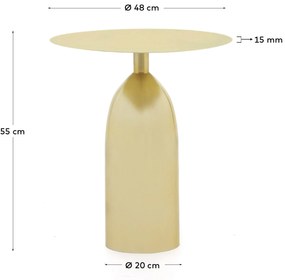 Kave Home - Tavolino Matilda in metallo finitura oro Ø 48 cm