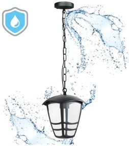 Lampadario da esterno a sospensione con catena TEVIO 1xE27/60W/230V IP54 nero