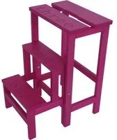 Sgabello Scaletta 60x40x46 cm in Legno Fucsia