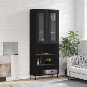 Credenza Nera 69,5x34x180 Cm İn Legno Multistrato /