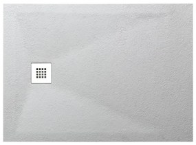 Piatto doccia in resina effetto pietra bianco L 100 x L 80 cm