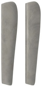 Testiera ad orecchio grigio chiaro 103x23x118/128 cm in velluto