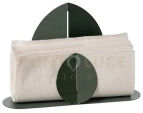 Portatovaglioli ficus verde salvia in ferro 24x6x16,5hcm