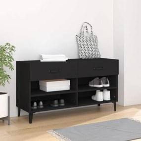 Scarpiera Nera 102x35x55 Cm İn Legno Multistrato /