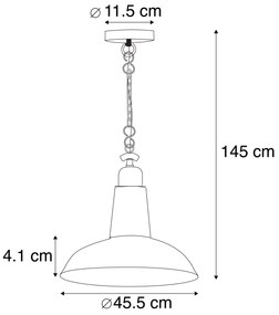 Set di 2 lampade a sospensione industriali nere - Warrior