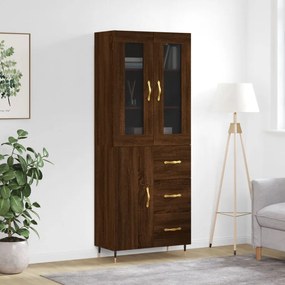 Credenza Rovere Marrone 69,5x34x180 Cm İn Legno Multistrato /