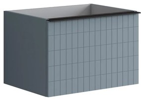 Mobile da bagno sospeso sotto lavabo L 60 x H 40 x P 45.5 cm blu laccato opaco, 1 cassetto Pixel grid