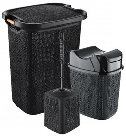 Set 3 Accessori D'Appoggio Feridras "Canvas" Nero