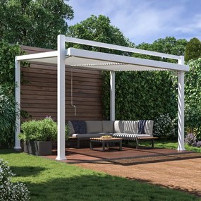 Pergola Odyssea in alluminio struttura bianco L 318 x P 380 x H 268 cm