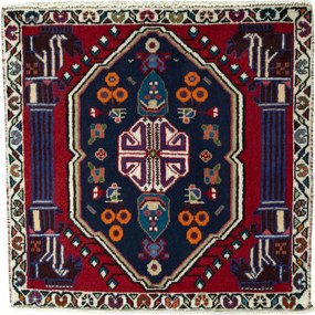 Shiraz Tappeto persiano 70 x 70 Rosso (Iran) Annodato A Mano