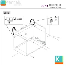 Kamalu - mobile bagno 135cm bicolore con 4 cassetti scorrevoli spr-135d