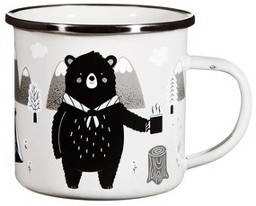 Tazza per bambini in smalto bianco Bear Adventure - Sass &amp; Belle