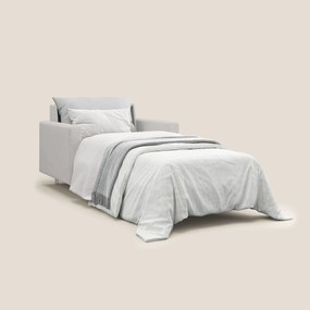 Megan poltrona letto in microfibra smacchiabile T11 grigio chiaro