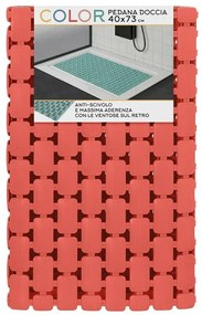 Tappetino antiscivolo doccia rosso 40x73 cm in plastica Spring