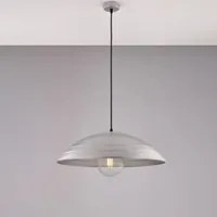 Sospensione 1 Luce Sender In Ferro Laccato Nero Con Decoro Argento