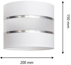HELAM Paralume Helen E27 Ø20/altezza 15 cm bianco/argento