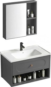 Set di mobili da bagno con lavabo River 60cm Grey