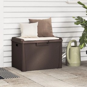 Baule Da Giardino Con Cuscino Seduta Marrone 125 L İn Pp /