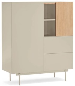 Cassettiera alta beige/naturale in rovere 100x45 cm Otto - Teulat