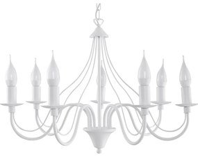 Lampadario a sospensione con catena MINERWA 7 7xE14/40W/230V bianco