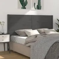 Testiera per Letto Grigia 126x4x100cm in Legno Massello di Pino 818712