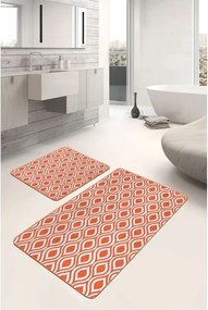 Set di tappetini per il bagno arancioni in velluto 2 pz 60x100 cm – Mila Home