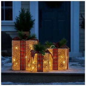 Solight 1V291 - SET 3x LED Regalo di Natale 48xLED/3,6W/230V IP44 bianco caldo