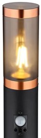 Globo 3159BCS-Lampada da esterno con sensore BOSTON 1xE27/15W/230V IP44 110cm nero/rame