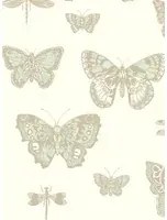 Cole & Son Carta da parati Butterflies & Dragonflies - Duck Egg/ Ivory