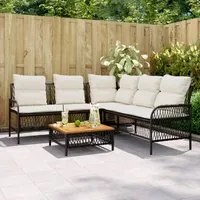 Set Divani da Giardino 2 pz con Cuscini in Polyrattan Nero 368733