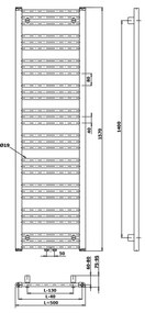 Bruckner - Bagno radiatore ALBRECHT 657W/230V 50x157 cm opaco nero