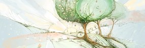 Quadro su tela – Alberi pastello da fiaba