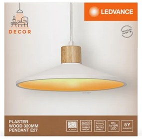 Ledvance - Lampadario a sospensione con filo DECOR PLASTER 1xE27/25W/230V diametro 32 cm gesso bianco