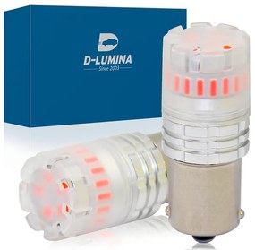 Lampada Led 1156 BA15S P21W Canbus Rosso 12V No Polarita IP67 Illuminazione 360 Gradi