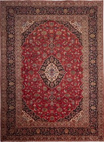 Kashan Tappeto 250 x 340 Rosso (Iran) Annodato A Mano