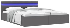 Giroletto Contenitore Idraulico Led Grigio Similpelle 180x200cm /
