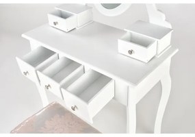 Tavolino da toilette SARA 80x130 cm + stool 45x37 cm bianco