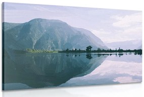 Stampa su tela – Scenografia dipinta del lago di montagna