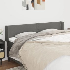 Testiera Ad Orecchio Grigio Scuro 183x16x78/88 Cm İn Tessuto /