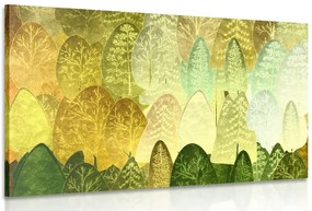 Stampa su tela – Alberi asimmetrici verdi