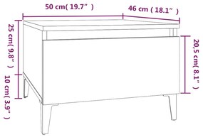 Tavolini Bianchi 2pz 50x46x35 cm in Legno Multistrato