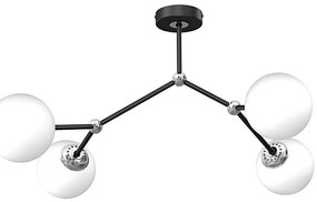 Lampadario a plafone JOY 4xE14/40W/230V nero/cromo lucido