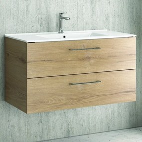 Mobile bagno 90 cm lavabo incasso e due cassetti NEL-90 - KAMALU
