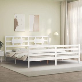 Giroletto con testiera bianco 6ft super king in legno massello