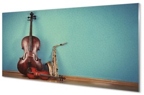 Quadro su vetro Violino tromba 100x50 cm