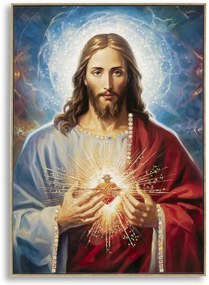 Dipinto Su Tela Laccato Jesus C/Cornice 72X4X102 Cm
