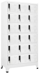 Armadietto Con Serratura Bianco 90x40x180 Cm İn Acciaio /