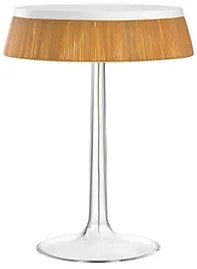 Flos Bon Jour Lampada Da Tavolo 41 cm a luce diffusa Bianca con corona in fibra Rafia