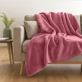 Coperta plaid 130x160 rosa Flannel