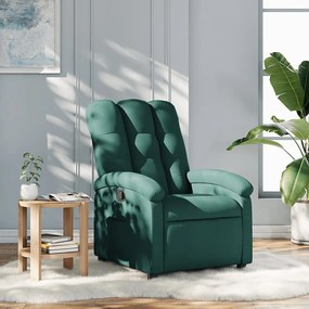 Poltrona Reclinabile İn Tessuto Verde Scuro /